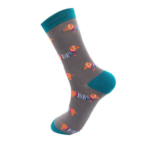 Mr Heron Socks - Parisian Pups Charcoal