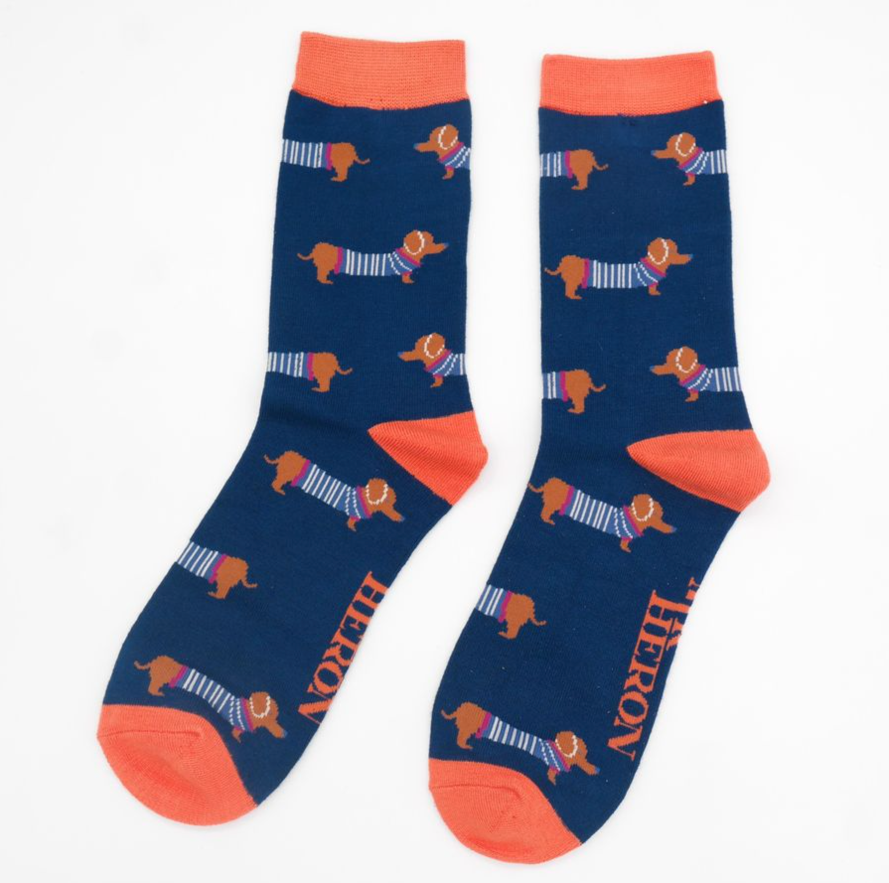 Mr Heron Socks - Parisian Pups Navy