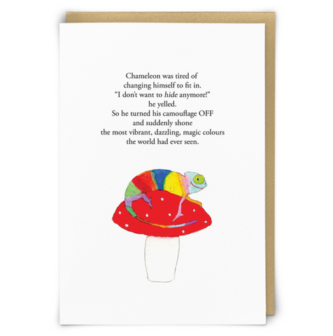Zeppelinmoon Greetings Card Chameleon