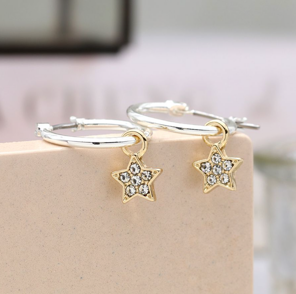 Buy quality 22kt gold star shape simple design earring in Ahmedabad