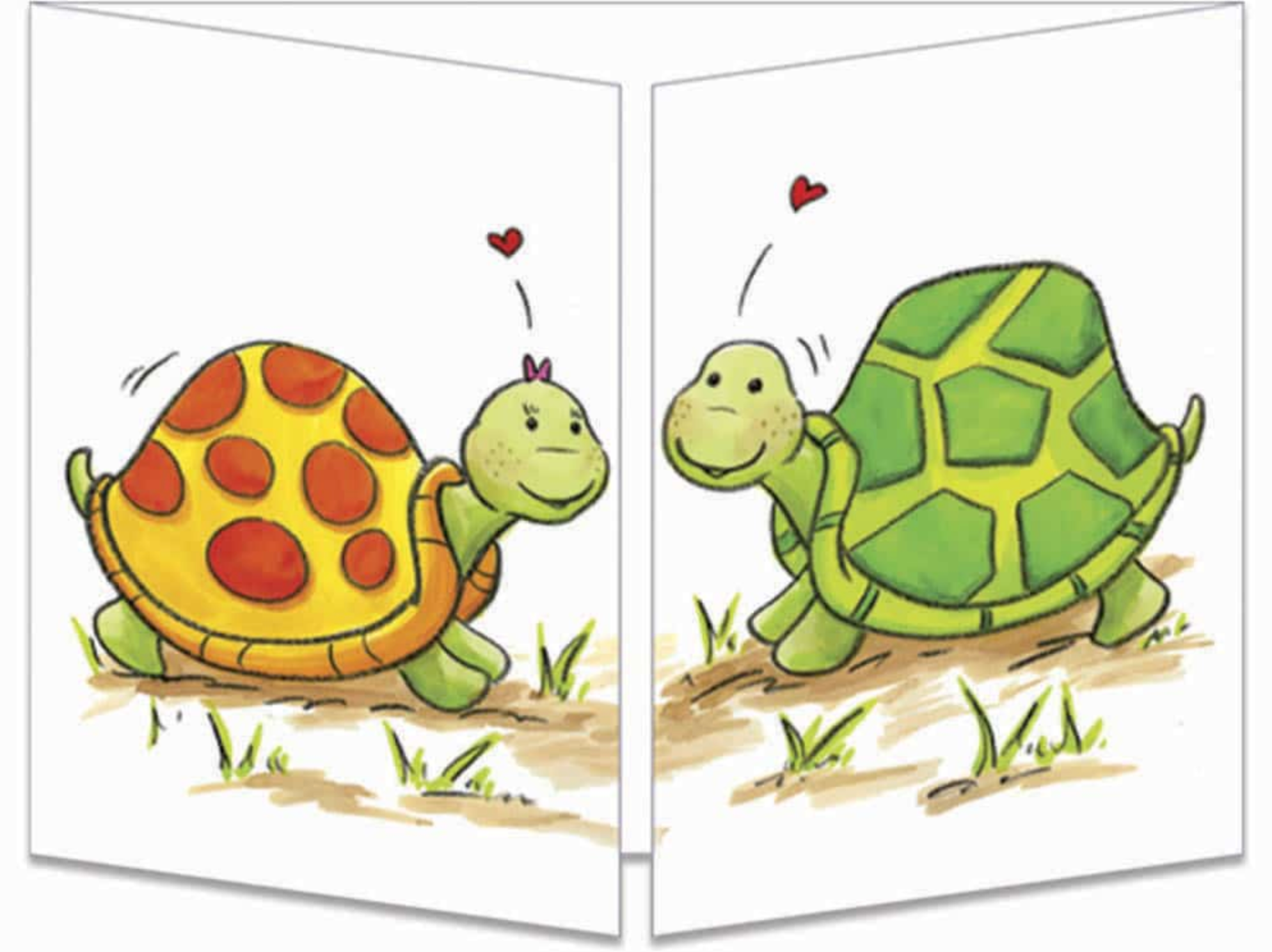 Sophie Turrel Folding Greetings Card - Turtle Love CT266
