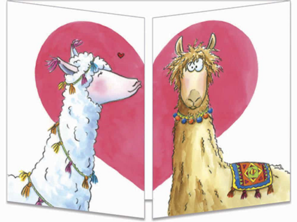 Sophie Turrel Folding Greetings Card - Llama Love CT301