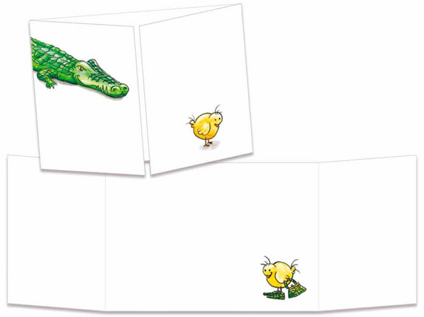 Sophie Turrel Folding Greetings Card - Crocodile CT1