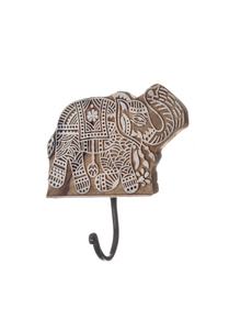 Elephant Woodblock Hook