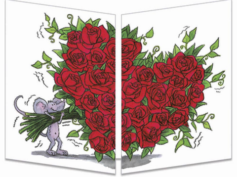 Sophie Turrel Folding Greetings Card -Red Roses CT89