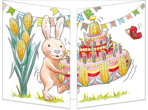 Sophie Turrel Folding Greetings Card - Popcorn CT334