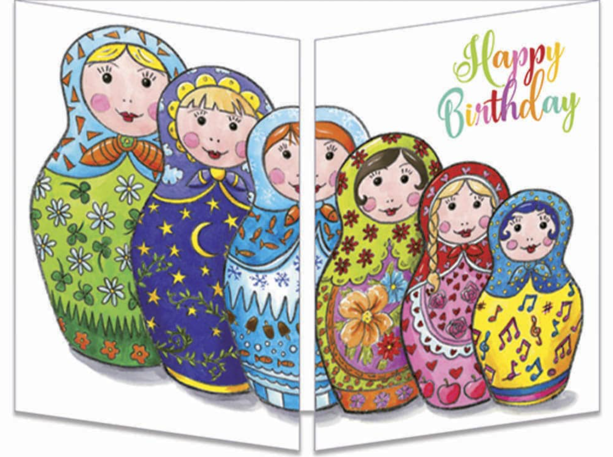 Sophie Turrel Folding Greetings Card - Russian Dolls CT276