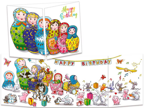 Sophie Turrel Folding Greetings Card - Russian Dolls CT276