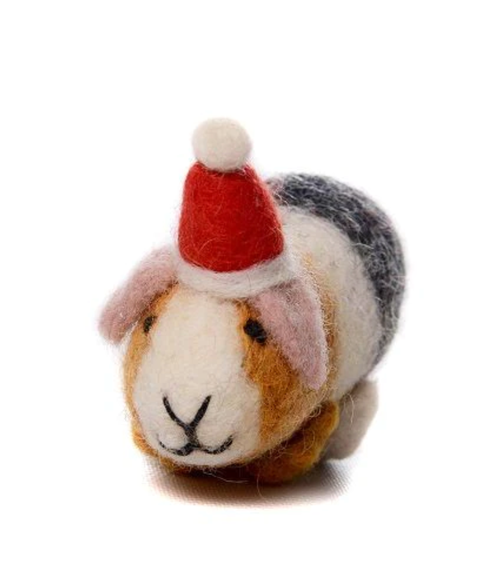 Christmas Decoration Felt Guinea Pig in Hat