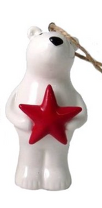 Christmas Decoration Ceramic Polar Bear with Red Heart