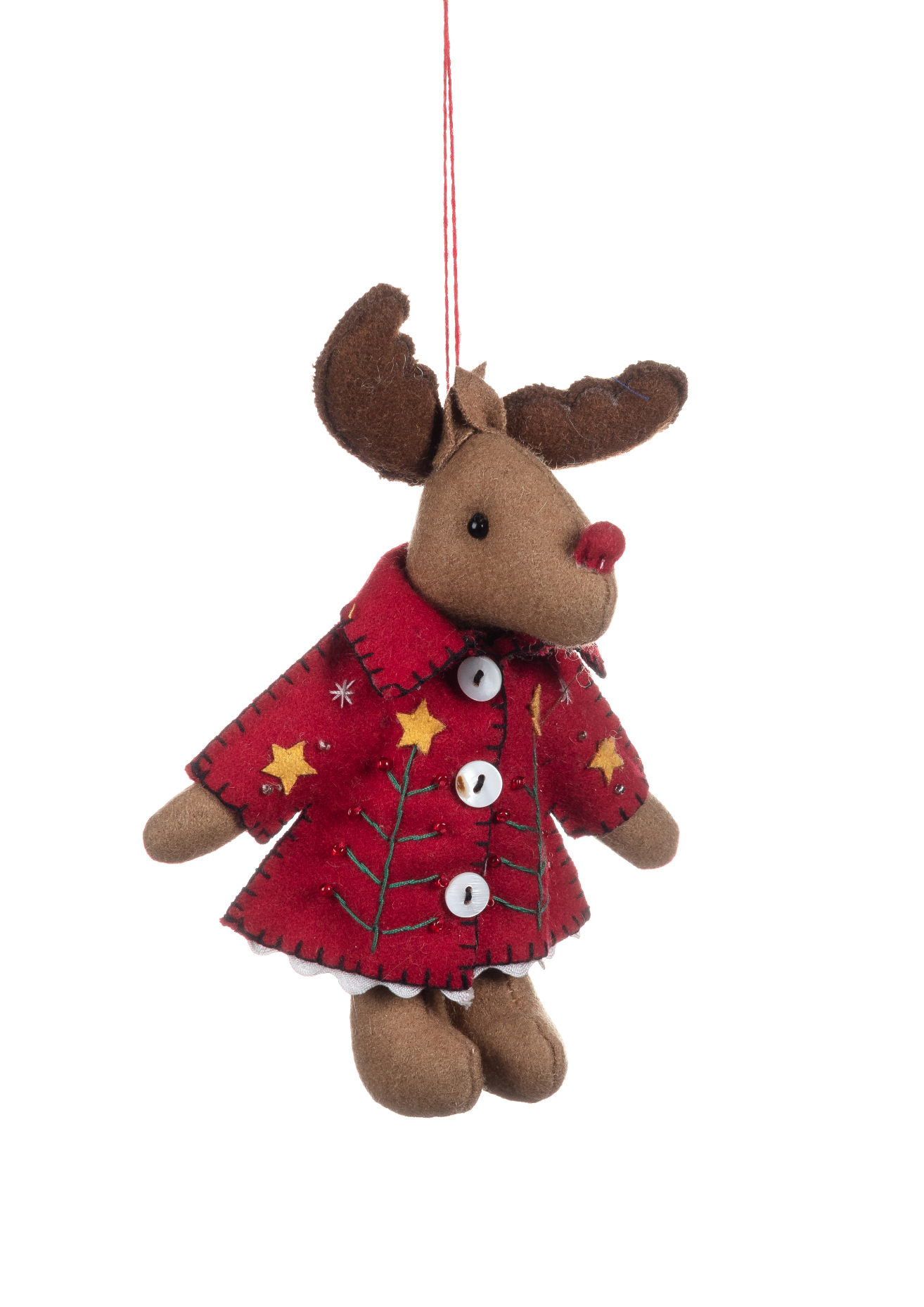 Shoeless Joe Christmas Reindeer in a Red Coat