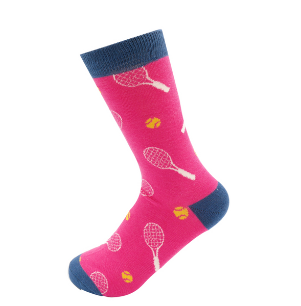 Miss Sparrow Bamboo Ladies Socks - Tennis Hot Pink